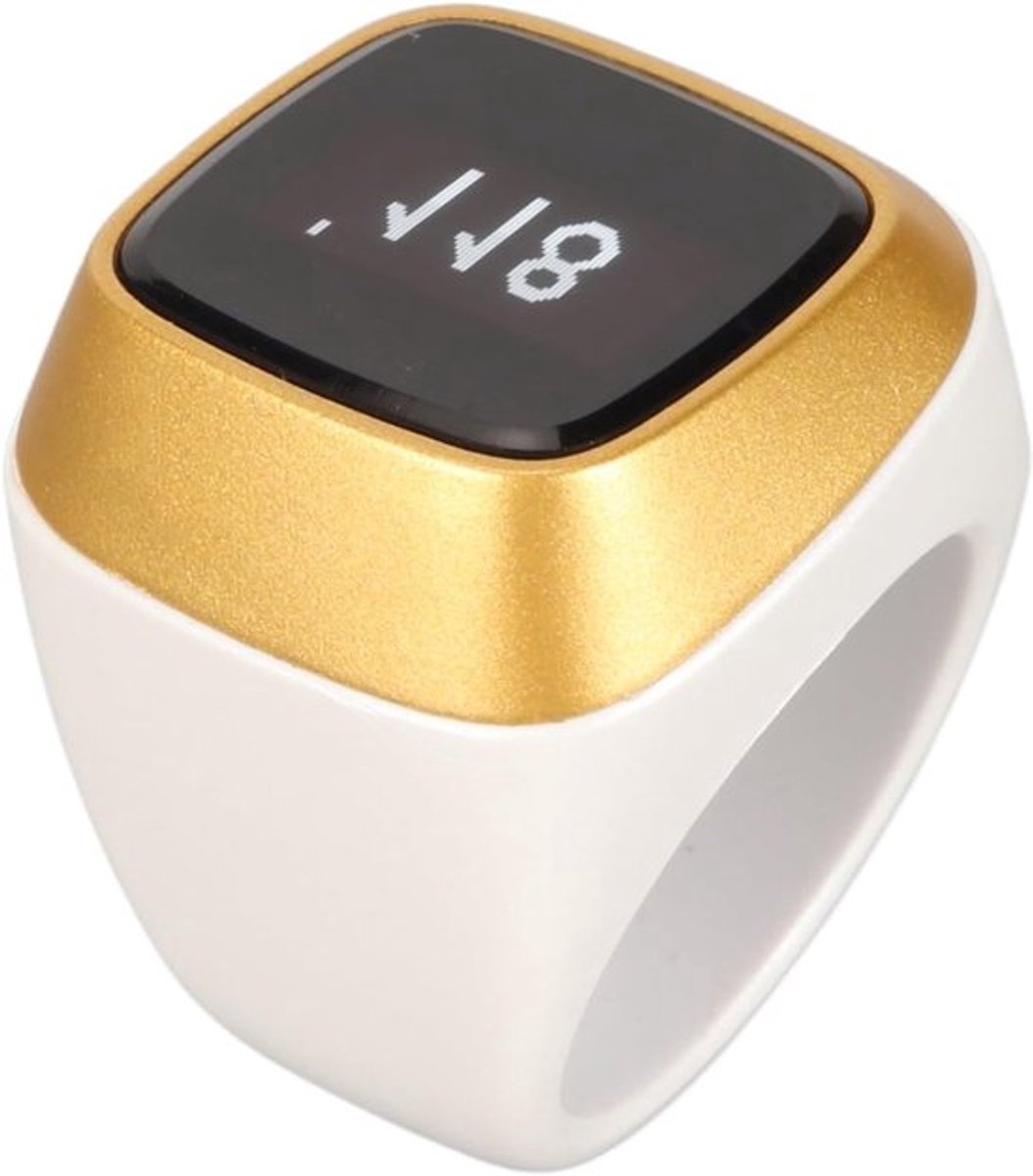 Elektronische Telring 18mm met 0.49 Inch Digitaal Display, Vibratieherinnering en Lange Accuduur voor Tasbih en Zikr