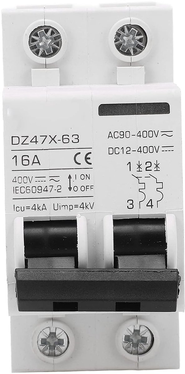 Mini DC AC Aardlekschakelaar 4000A Schakelcapaciteit, 16A 400V, Compacte Elektrische Beveiliging