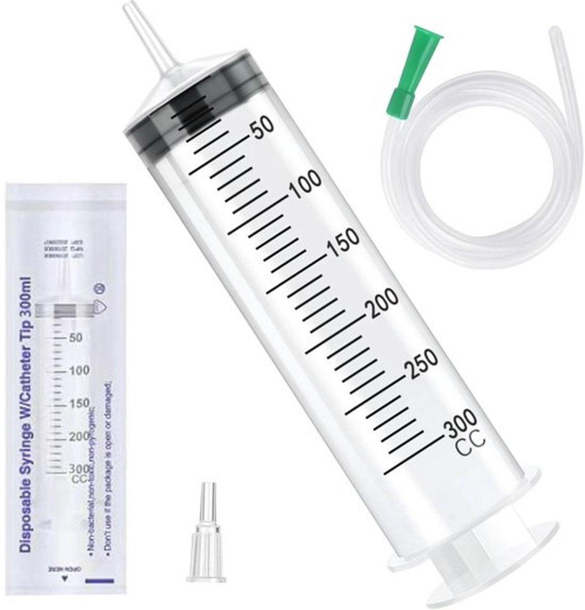 Grote spuit met slang - 300 ml herbruikbare vloeibare spuit voor huisdieren, planten en laboratoria