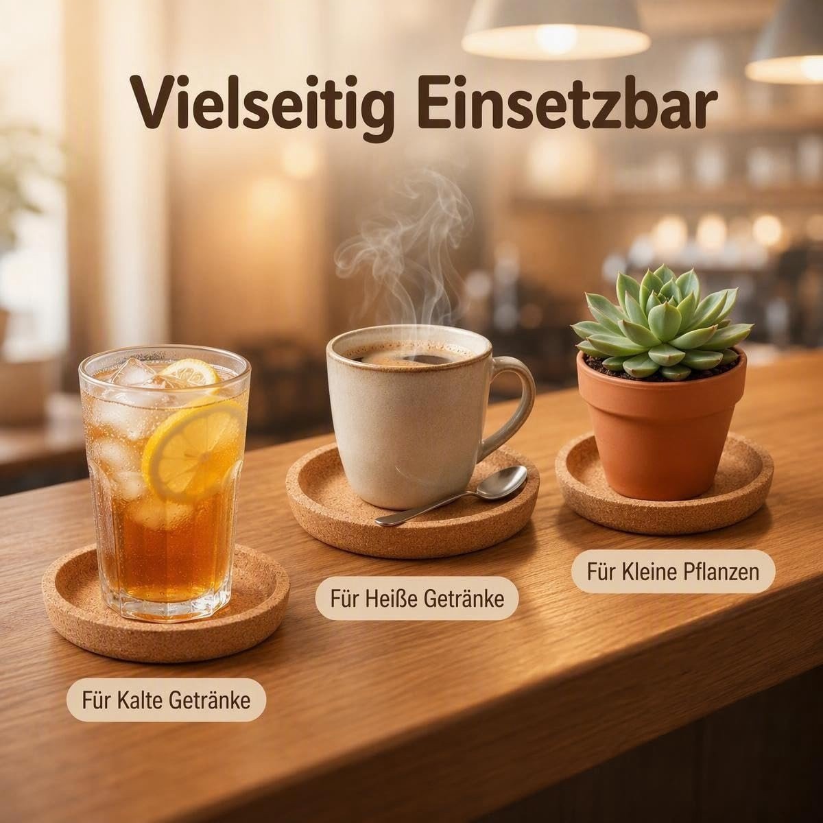 Kurken Onderzetters - Naturel - 10 cm Diameter - Duurzaam en Hittebestendig - Voor Thuis en Kantoor