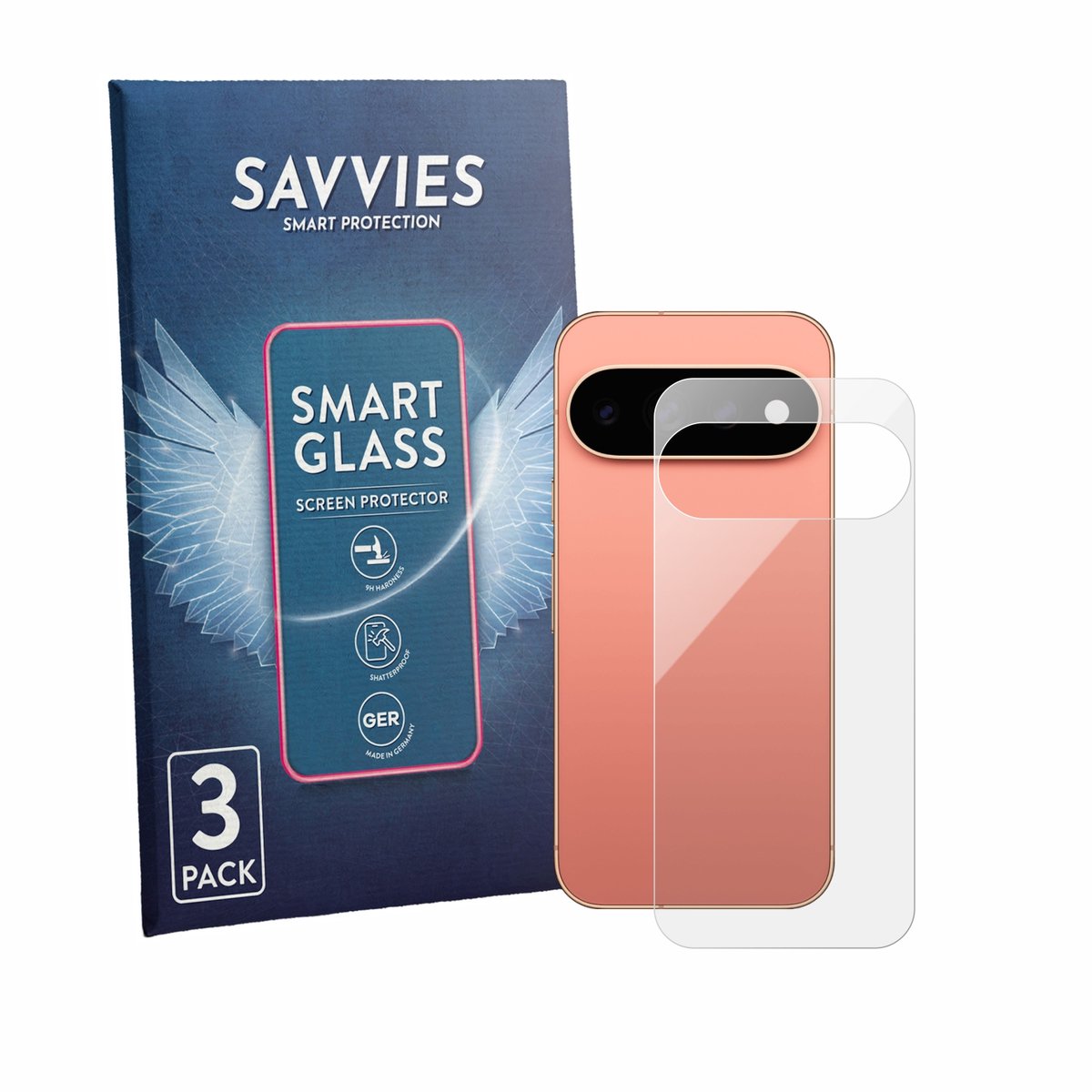 3 Stuks Savvies Screenprotector - geschikt voor Google Pixel 11 Pro (Achterkant) - beschermfolie glas transparant