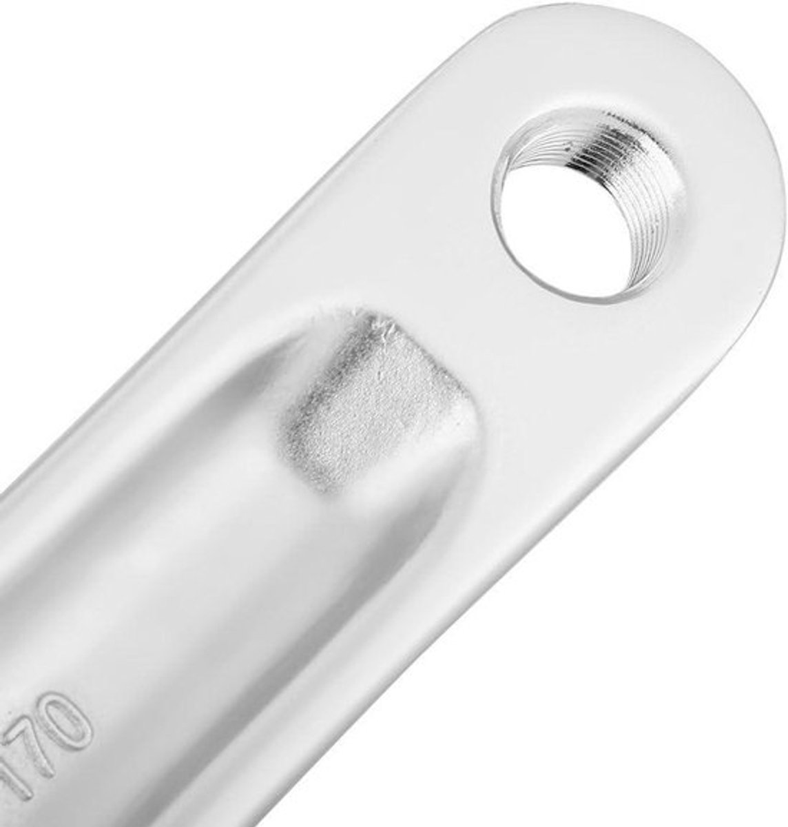 Outdoor Fiets Crank voor Mountainbike en Racefiets - Aluminium Legering - Linkerhand - Vierkant Gat - Zilver - Geschikt voor Crank Fiets 170 mm