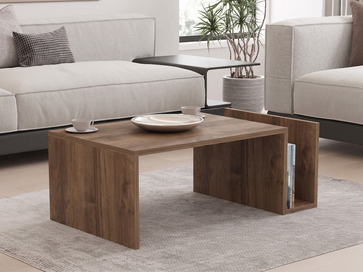 Asir - Salontafel - Venezia Walnoot - 86,8 x 50 x 32,4 cm