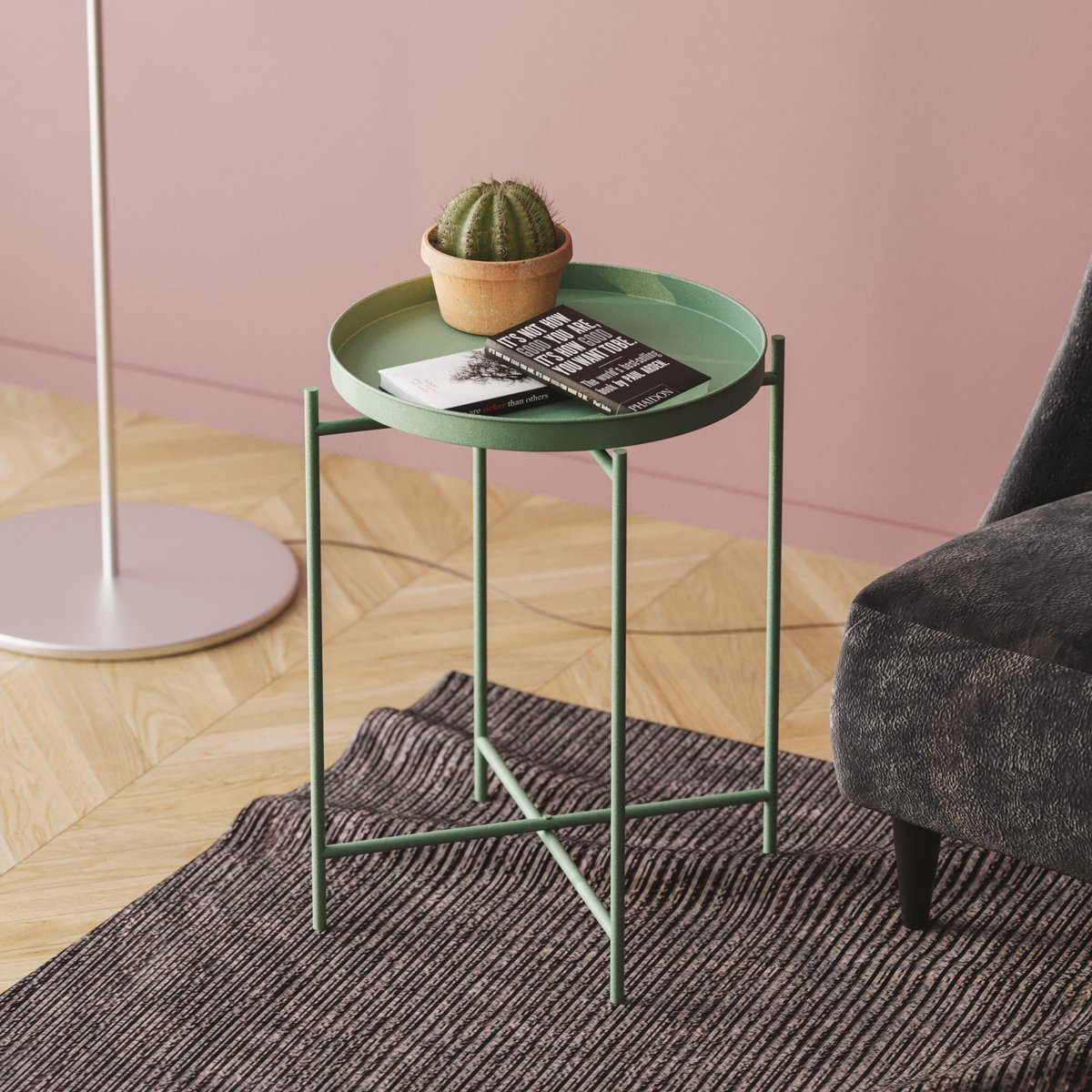 Skye Decor , Salontafel, Shb-007-D, Metaal, Groen, 46 x 46 x 56 cm