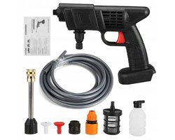 Draadloze Hogedrukreiniger - Accu Hogedrukreiniger 88VF - 2x 10000 mAh Accu - Maximale Druk 22 Bar - 0° en 40° Sproeiers met Schuimreservoir - 5 m Waterslang - Voor Auto, Tuin en Buitenreiniging