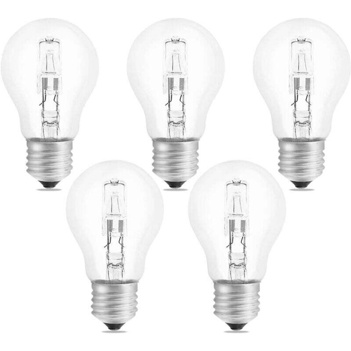 E27 A55 42W dimbare halogeenlamp, AC220-240V, 650 lumen, warm wit 2700K, heldere E27 halogeenbollamp, geschikt voor plafondlampen, tafellampen, wandlampen en vloerlampen, 5-pack