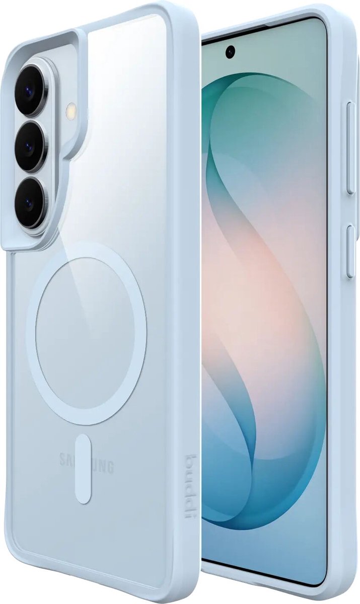 Buddi Hybrid - Hoesje Geschikt voor Samsung Galaxy S26 - Compatibel met MagSafe - Back Cover met Magneet - Magnetische Beschermhoes - Case Matched Blauw