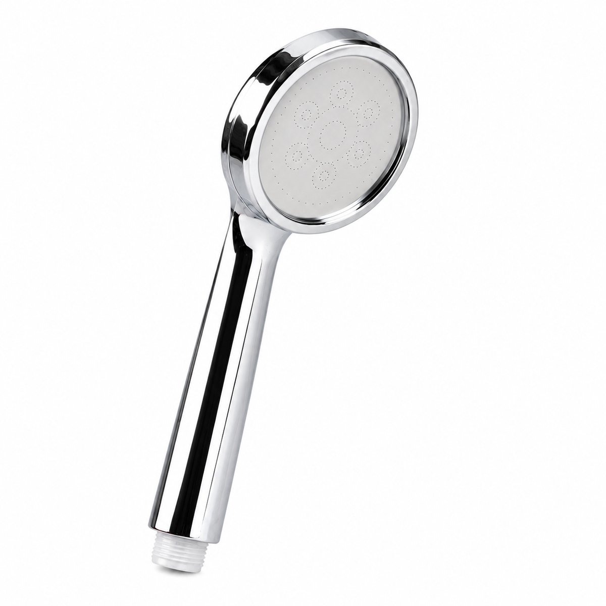 Zilveren Douchekop Rond Ø 7 x 21 cm – Handdouche met Brede Sproeikop – Moderne Chroom Look – Compacte Douchekop voor Badkamer, Douchecabine, Inloopdouche & Bad – Zilver