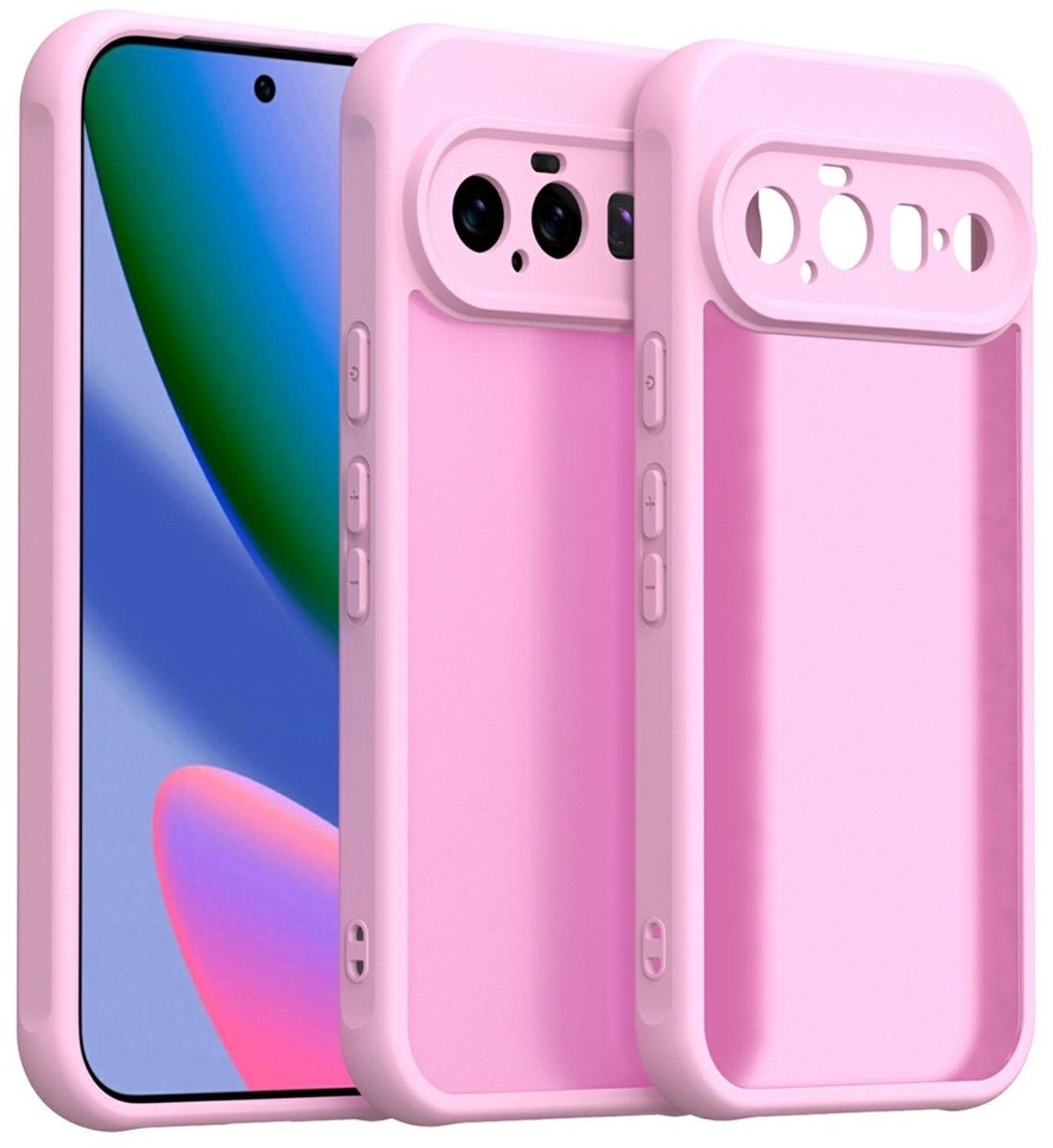 Coverup Hoesje - Geschikt voor Google Pixel 11 Hoesje - Coverup Mat Transparante Back Cover met Camera Cover - Roze