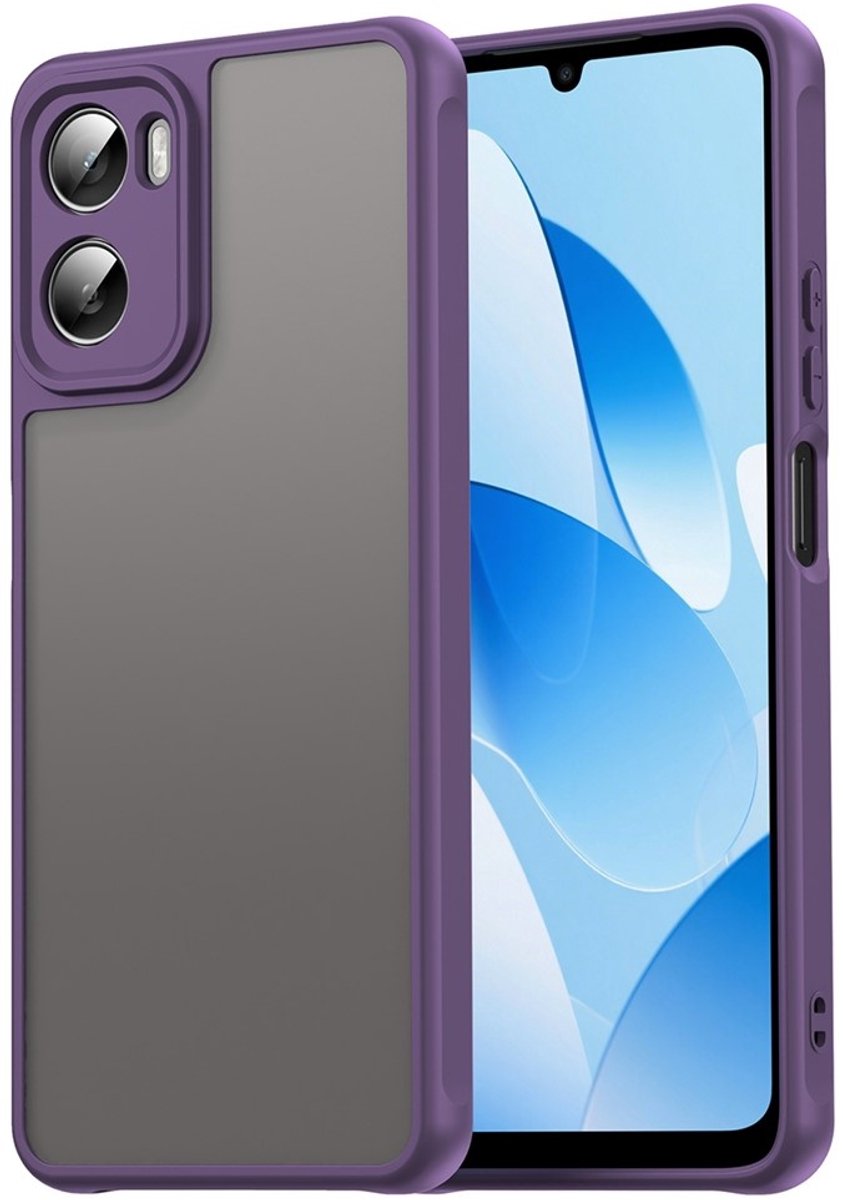 Coverup Hoesje - Geschikt voor Motorola Moto G06 / G06 Power Hoesje - Coverup Mat Transparante Back Cover met Camera Cover - Paars