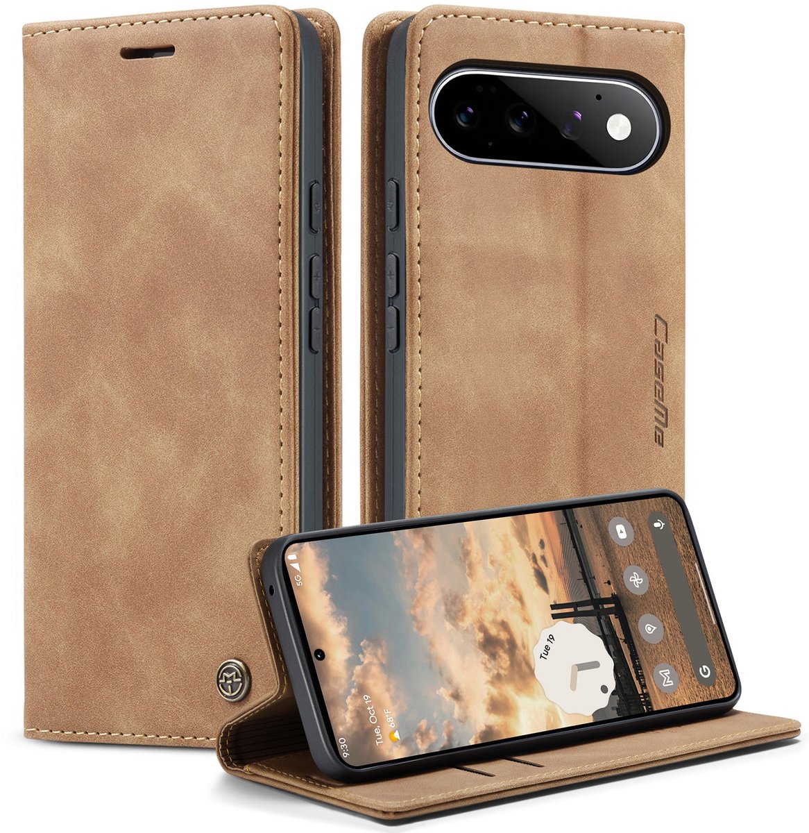 CaseMe Hoesje - Geschikt voor Google Pixel 11 / 11 Pro Hoesje - CaseMe 013 Book Case - Bruin