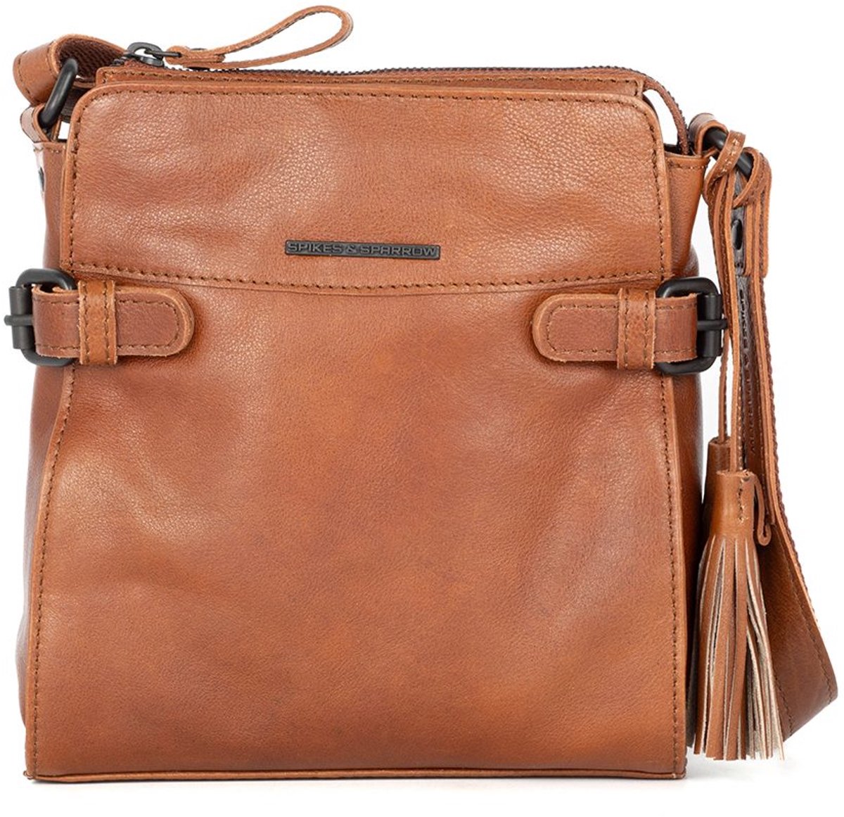 Leren Crossbodytas - Jolinda - Brandy Cognac