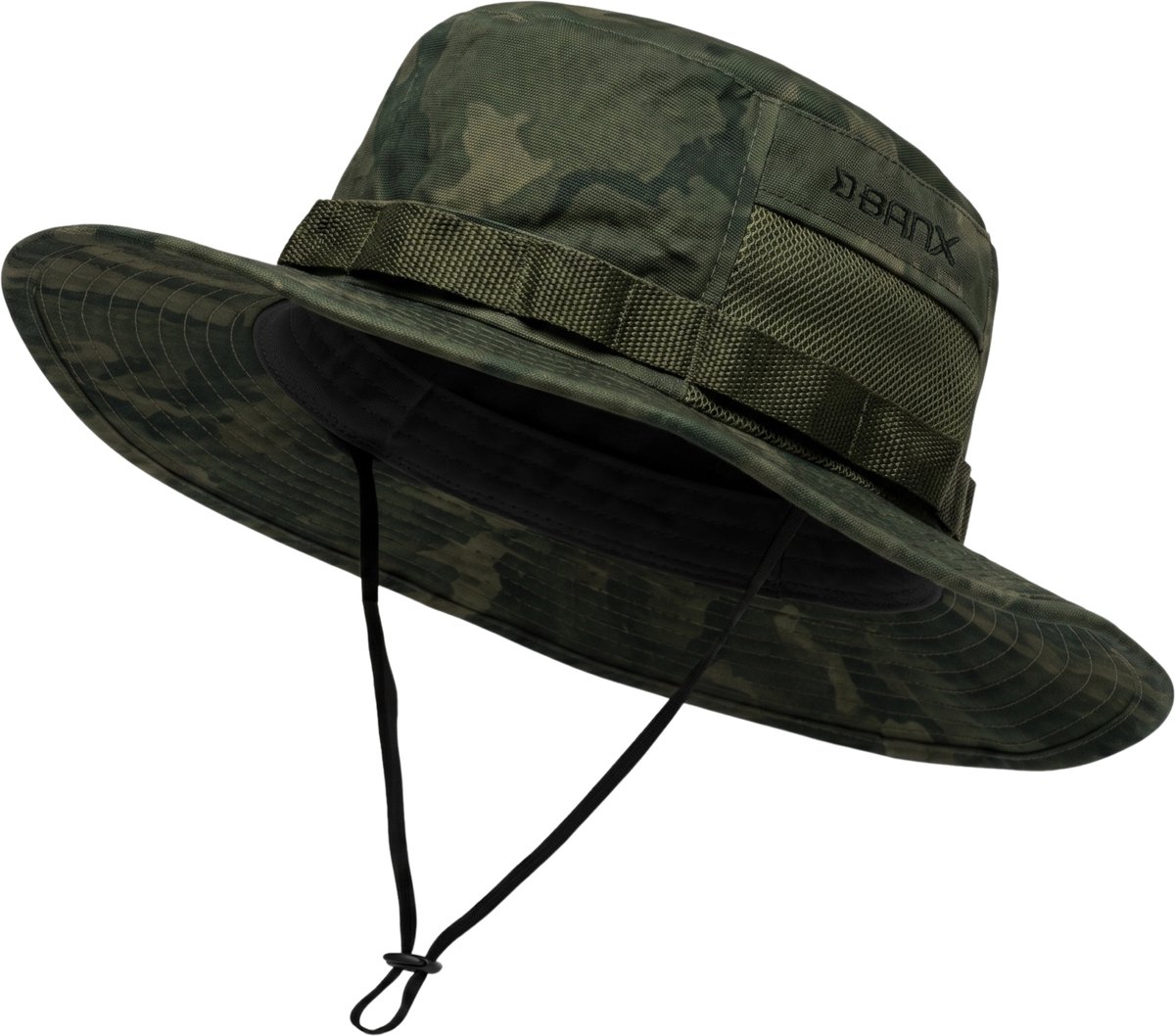 Boonie Carp Camou Hat Groene Vishoed Karperhoed Zonnehoed + Kinband Vis Hoed Vissershoed Oprolbaar