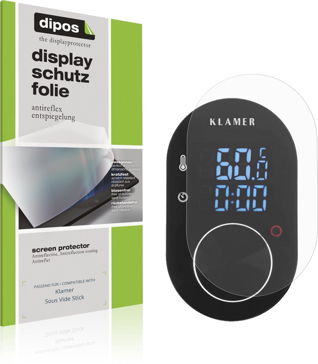 dipos – 4x Matte Beschermfolie geschikt voor Klamer Sous Vide Stick | Krasbestendige & antireflecterende Screenprotector Ultra-Thin