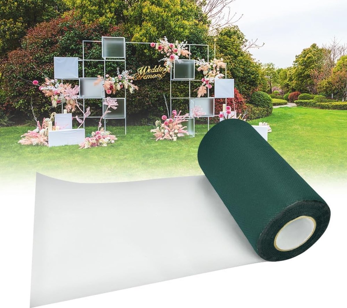 Zelfklevende Grastape voor Kunstgras, 15 x 10 m, Ideaal voor Buiten, Tuin en Gazon, Groene Bevestiging voor Kunstgras Carpet