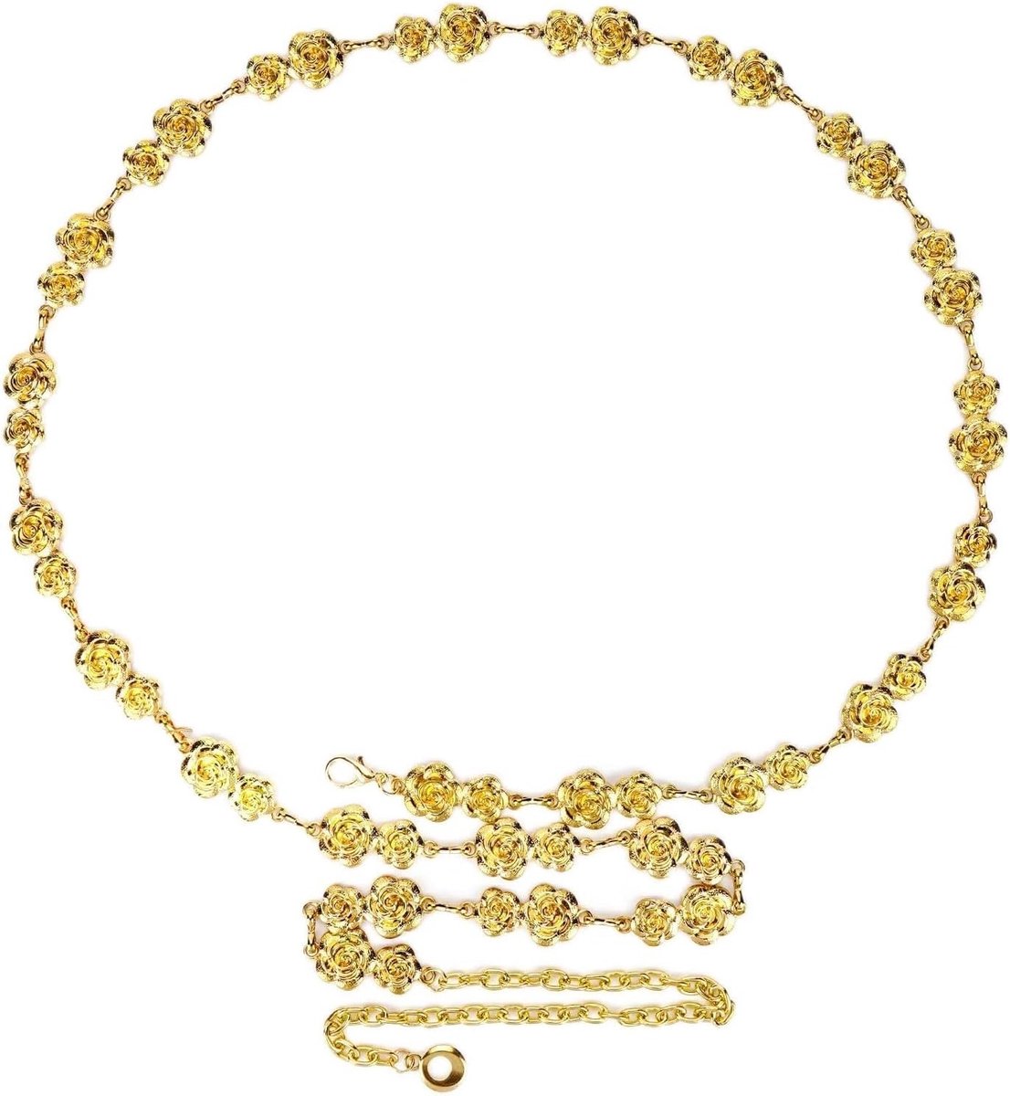 Stijlvolle Plus Size Kettingriem voor Vrouwen, Verstelbare Dikke Tailleketting in Roze, Ideaal voor Mode en Comfort, 59 Inch Lengte