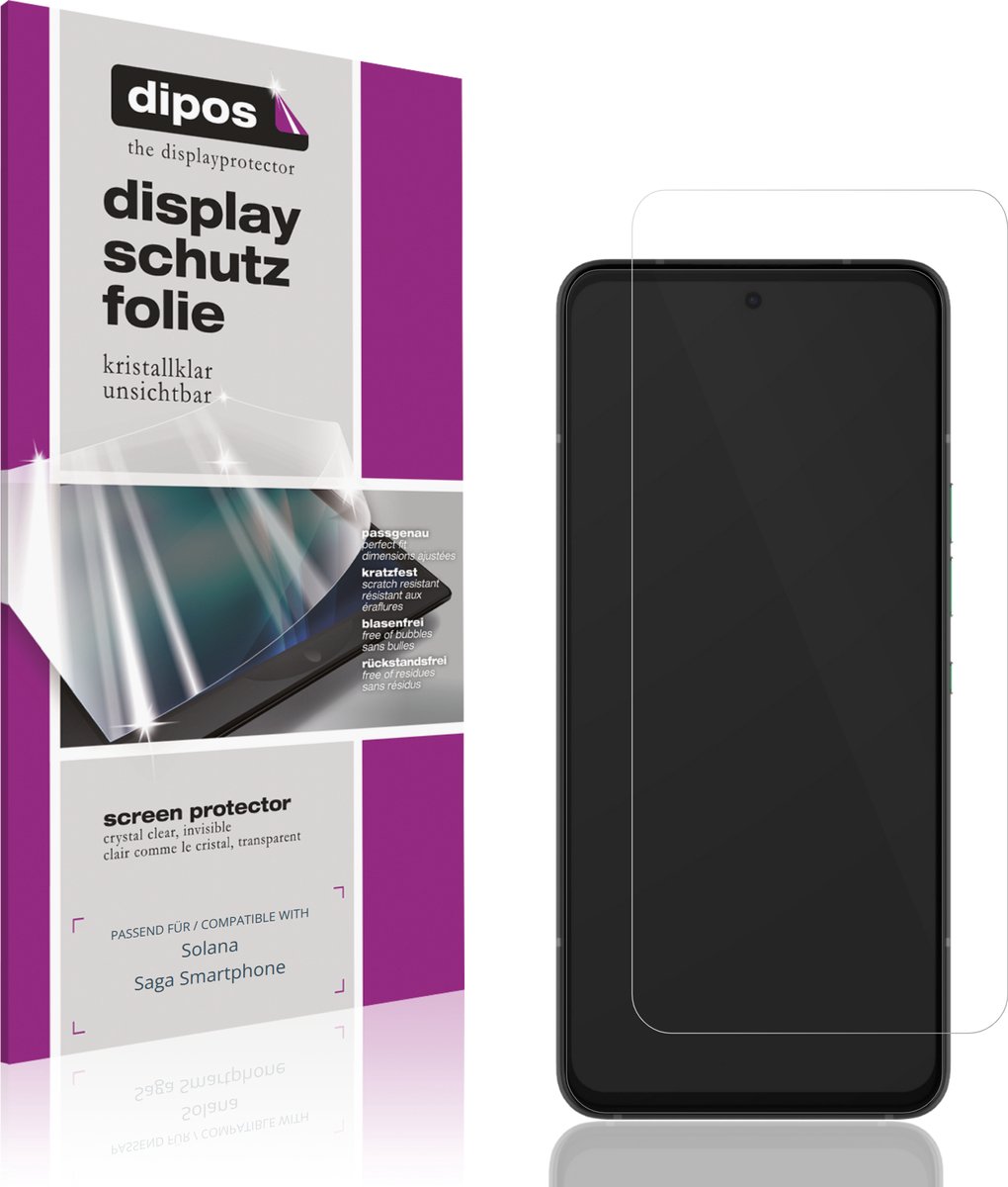 dipos – 4x Beschermfolie geschikt voor Solana Saga Smartphone | Krasbestendige & heldere Screenprotector Ultra-Thin