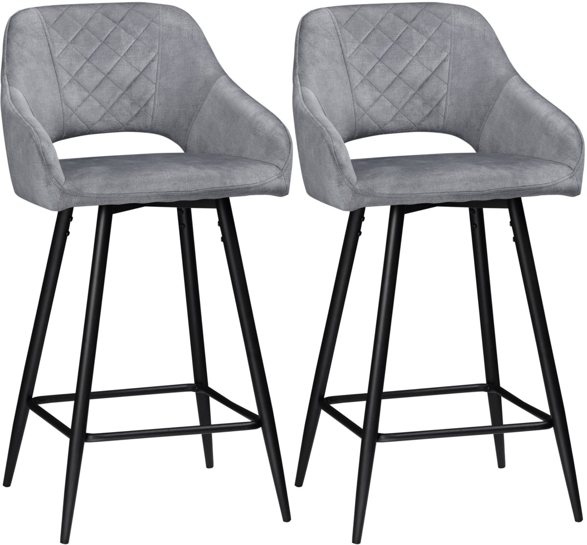 HOMCOM Barhocker mit Fußstütze 835-756V00