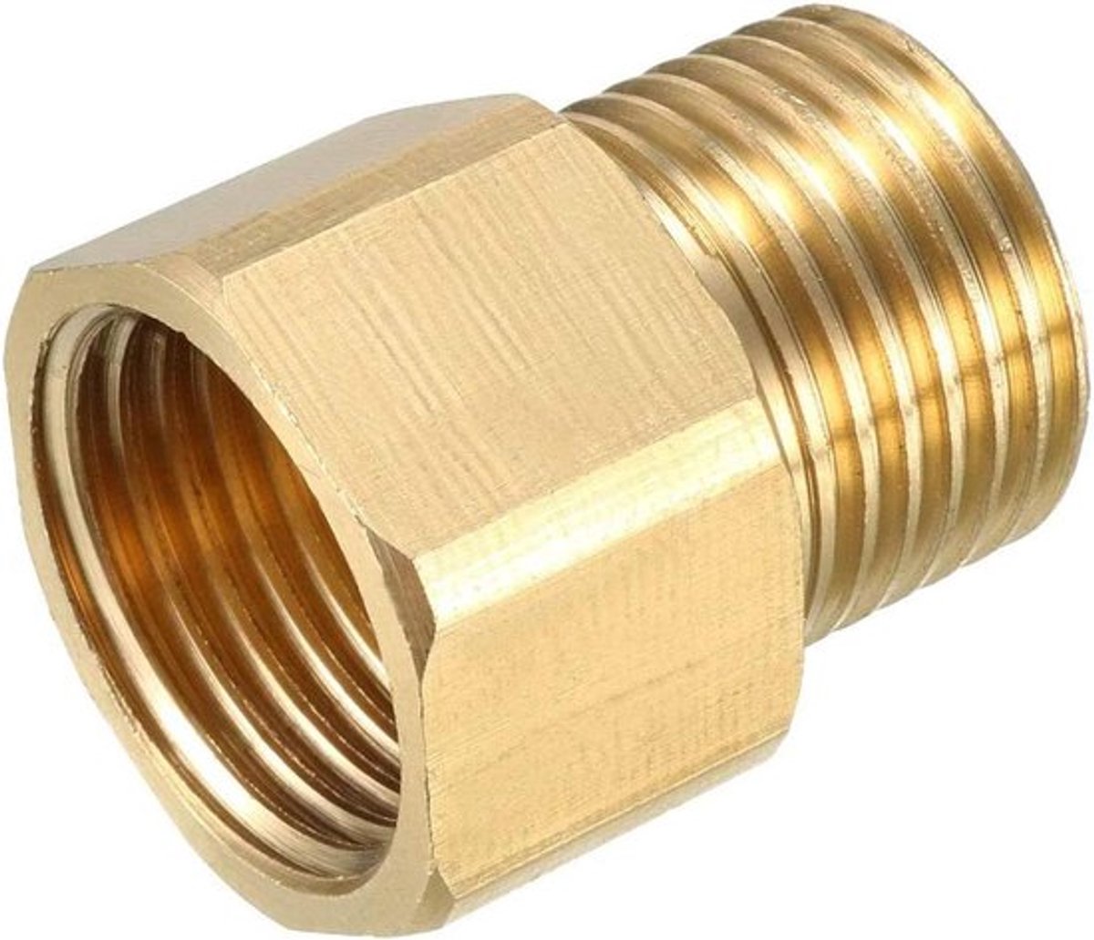Schroefdraad pijpfitting 1/2 PT man x vrouw koppeling messing connector buizen - duurzaam en betrouwbaar