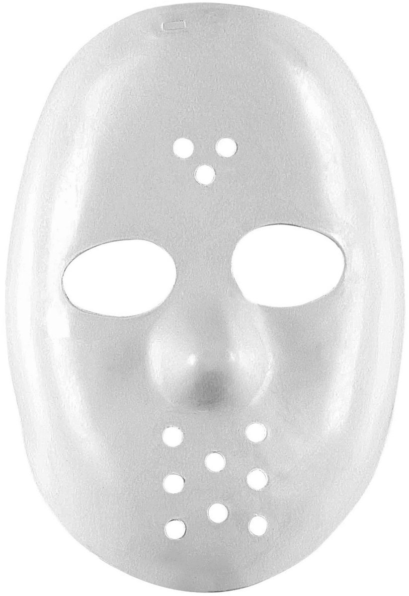 Wit killer hockeymasker - Verkleedmasker