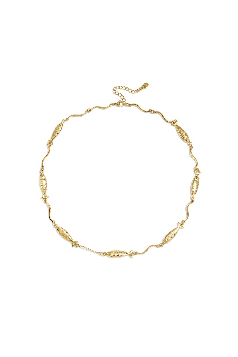 Roestvrijstalen Schakelketting met Vismotief – Simple Daily Simple Series - Goud