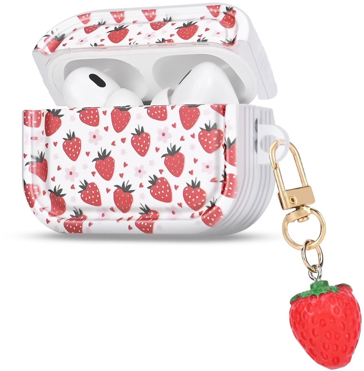 Solidchoice - Ultra Dunne TPU Beschermcase voor AirPods Pro met Aardbeienpatroon