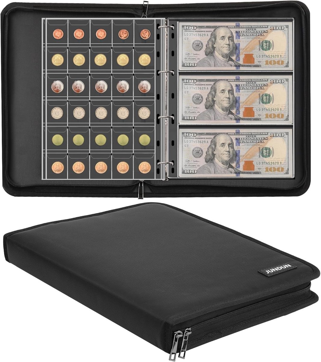 Solidchoice - Vuurvast Muntalbum met 300 Compartimenten