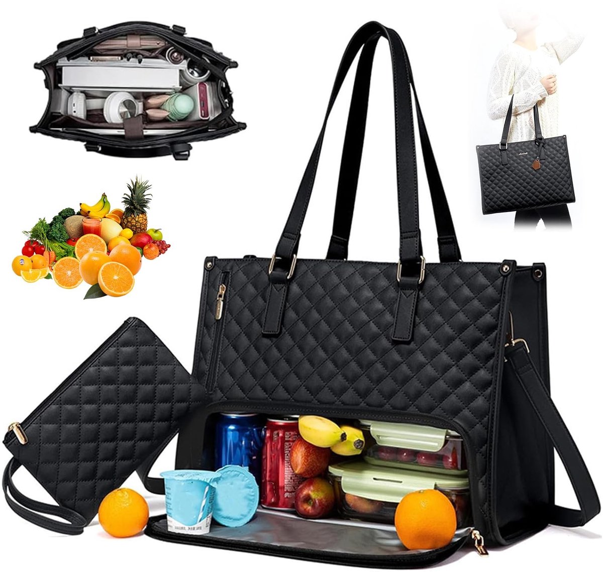 Solidchoice - 2-in-1 Insulated Lunch Bag en Laptop Bag