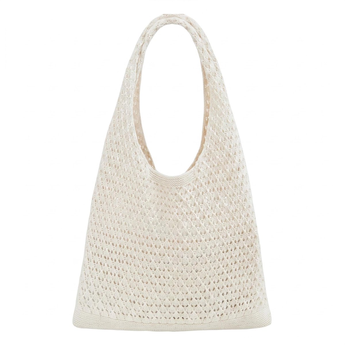 Solidchoice - Beige Gehaakte Strandtas voor Vrouwen met Ruime Capaciteit