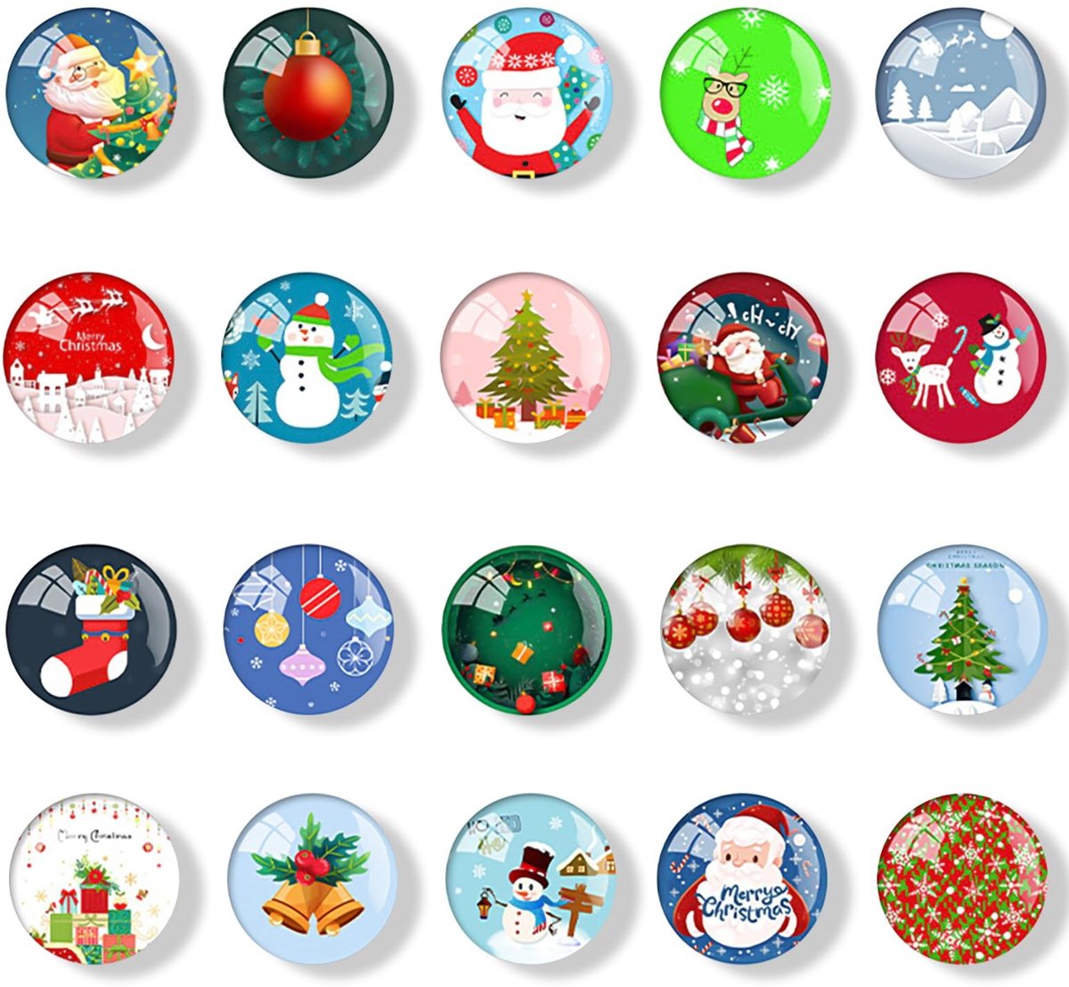 Solidchoice - Set van 20 Kerstdecoratieve Magneten