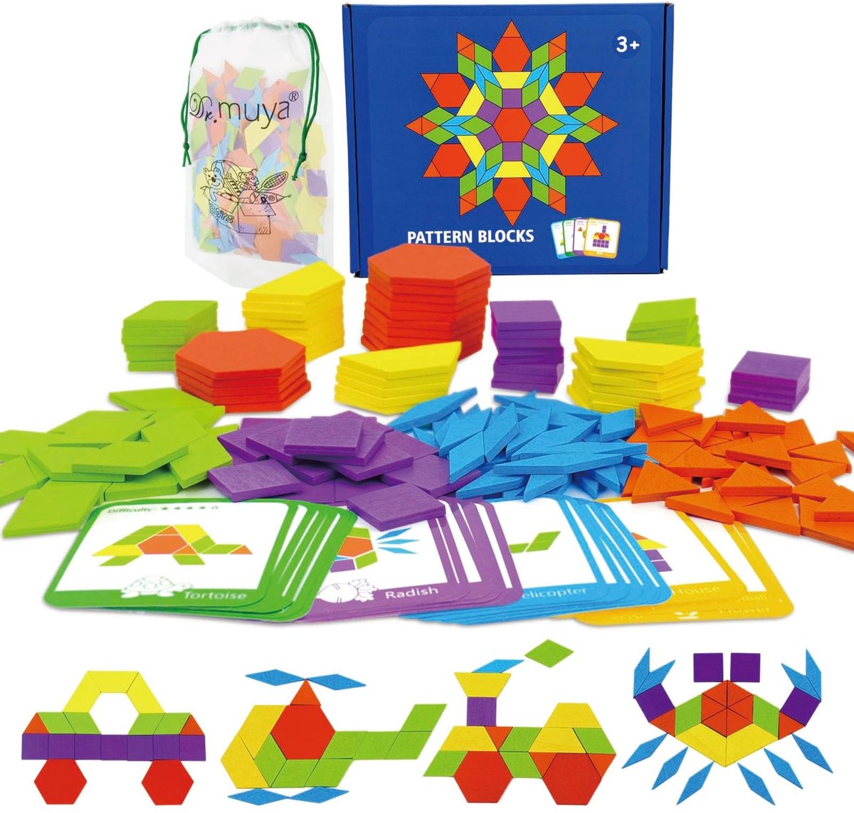 Solidchoice - Montessori Puzzelset met 155 Stukken en 24 Referentiekaarten voor Kinderen