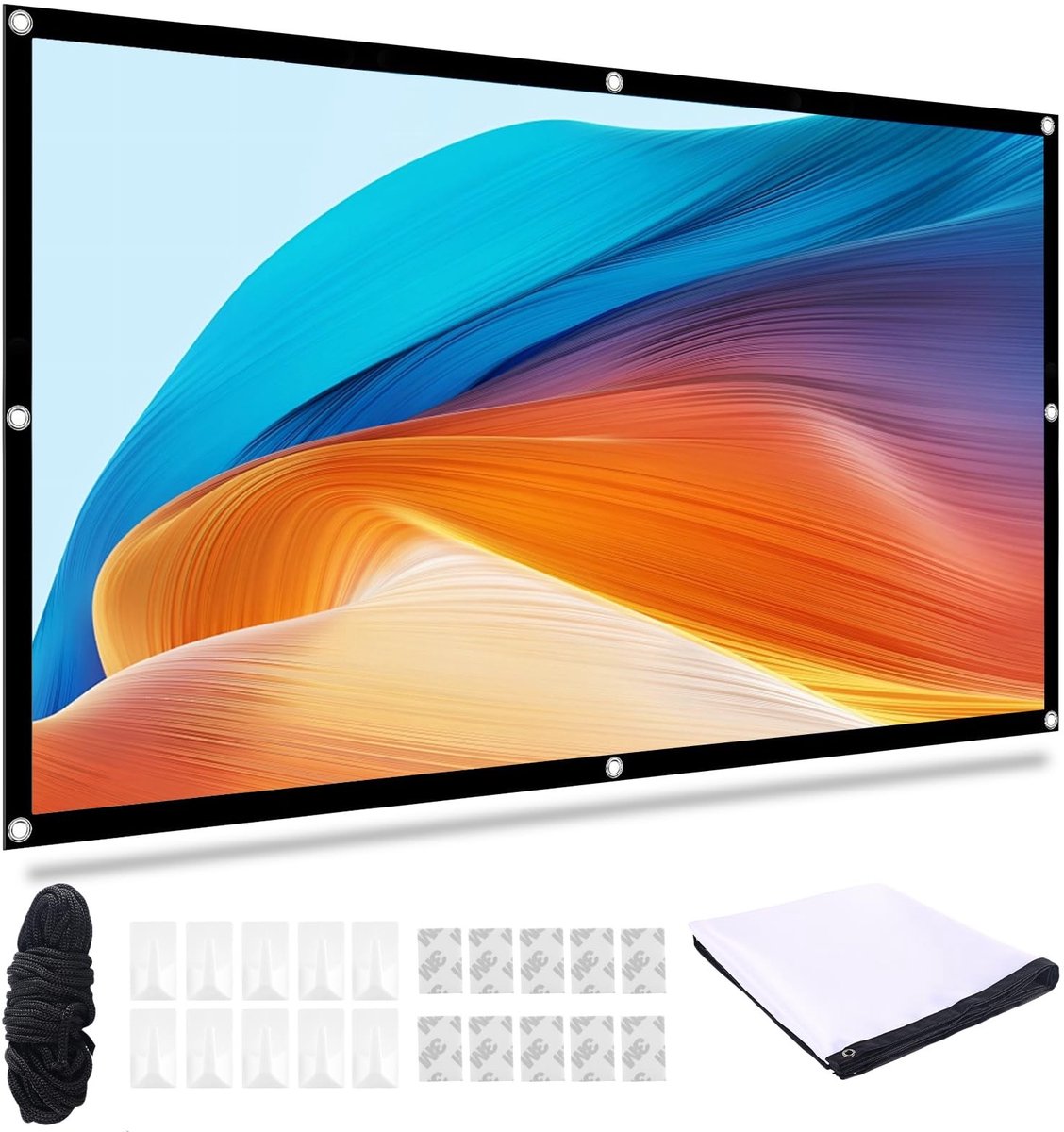 Solidchoice - 60 Inch Draagbaar Projectiescherm voor Binnen en Buiten