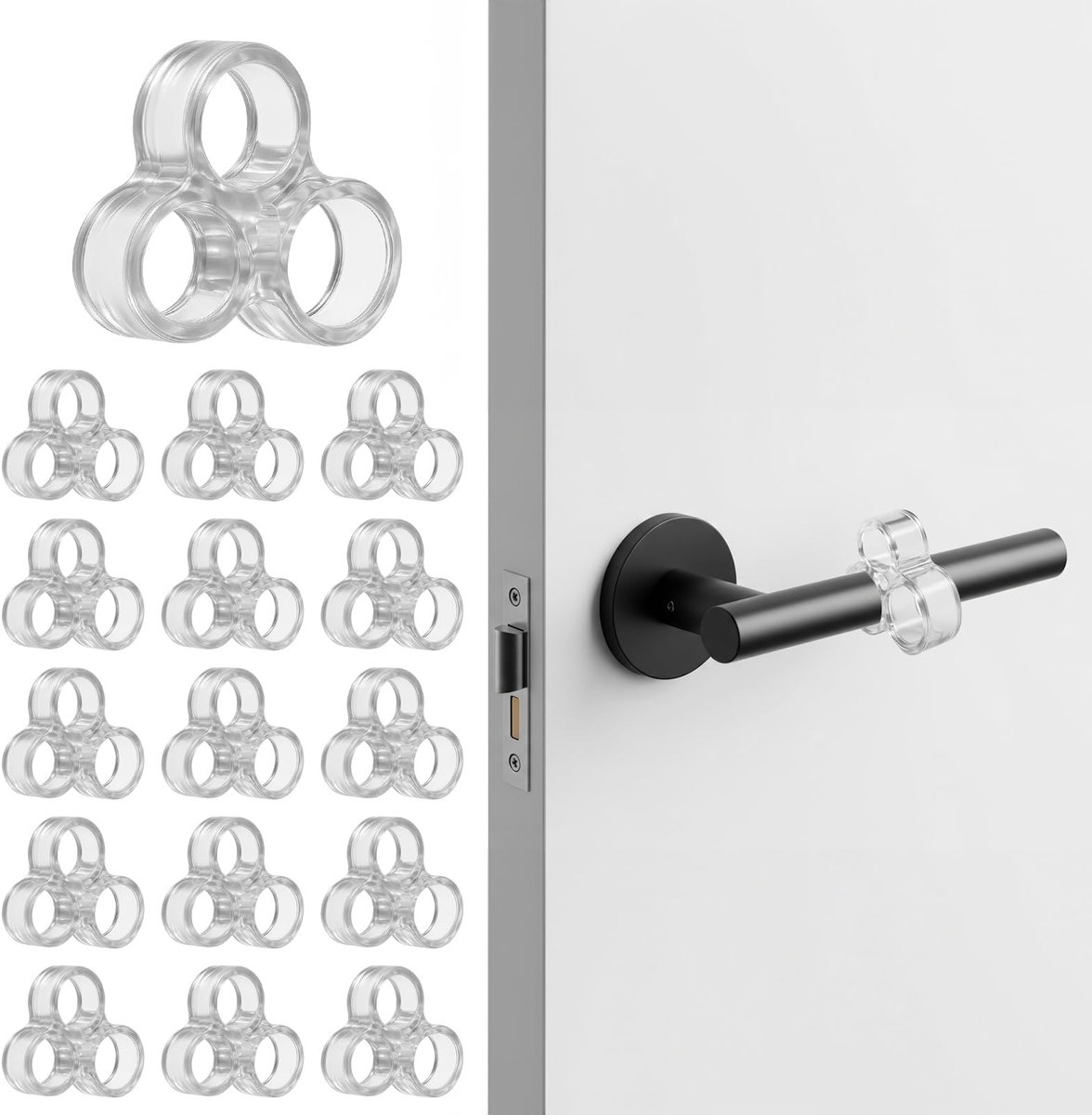 Solidchoice - Transparante Deurstopper Set met 16 Stuks voor Deurbescherming