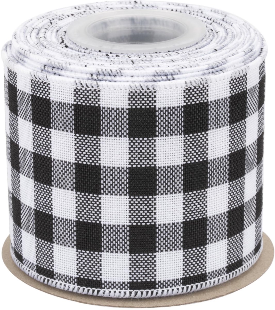 Solidchoice - Jutelint met Bedrade Rand 75mm x 9m Zwart/Wit voor Creatieve Decoraties