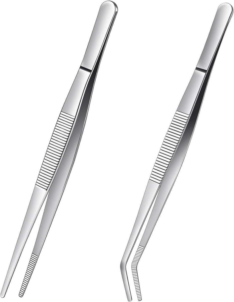 BBQ Tangen 30 cm - Rechte en Ronde Kop voor Perfecte Grillresultaten en Koken