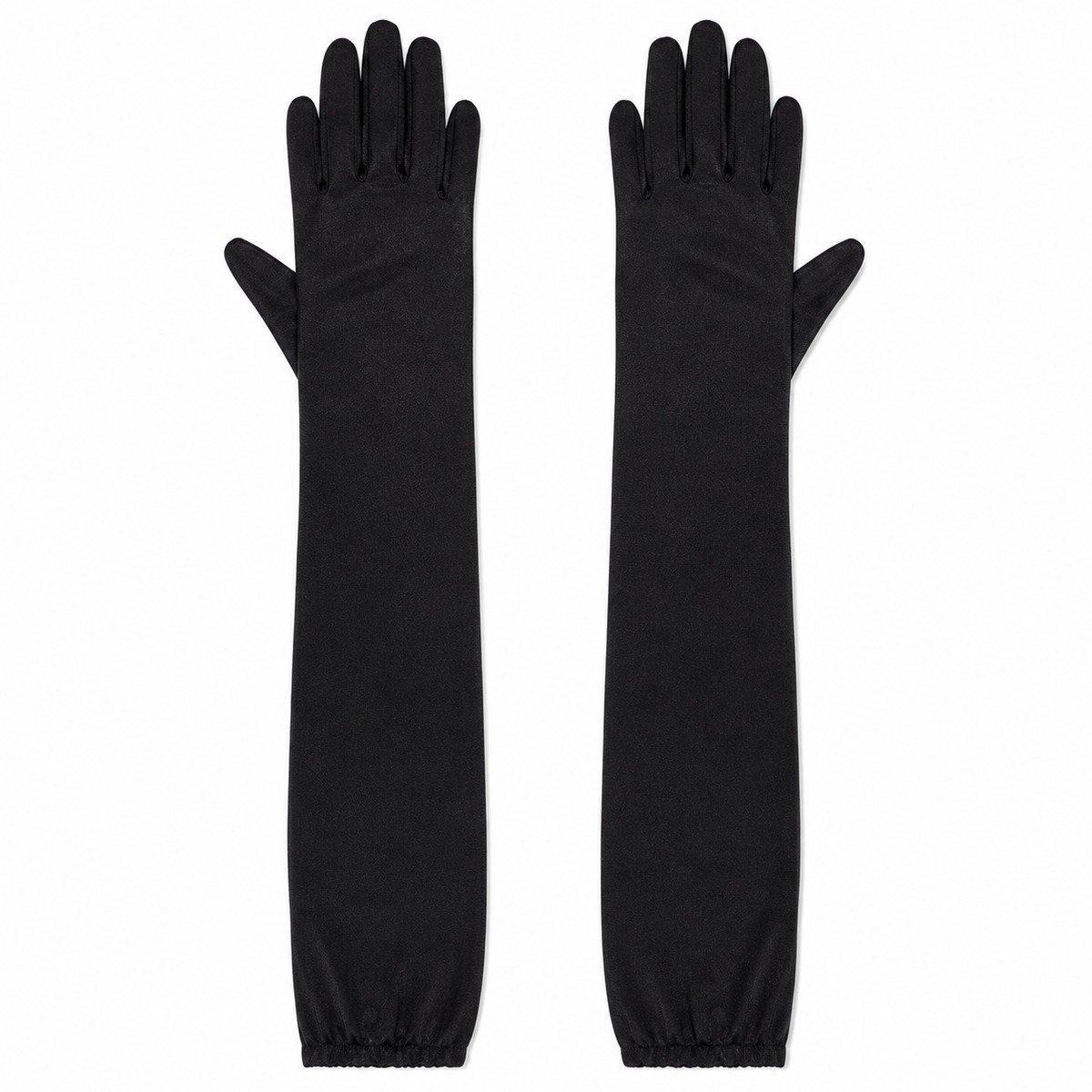 Lange Zwarte Handschoenen – Unisex – Carnaval Disco Gala & Verkleedaccessoire – Feestartikel