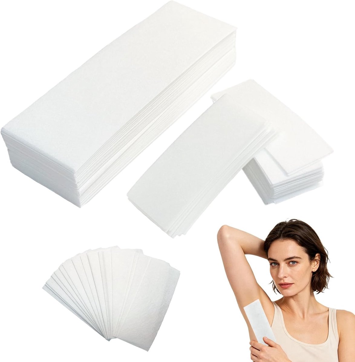 Vliesstrips voor Ontharing - Wit - Kleine en Grote Maten - Scheurbestendige Vliesstof - Voor Dames en Heren