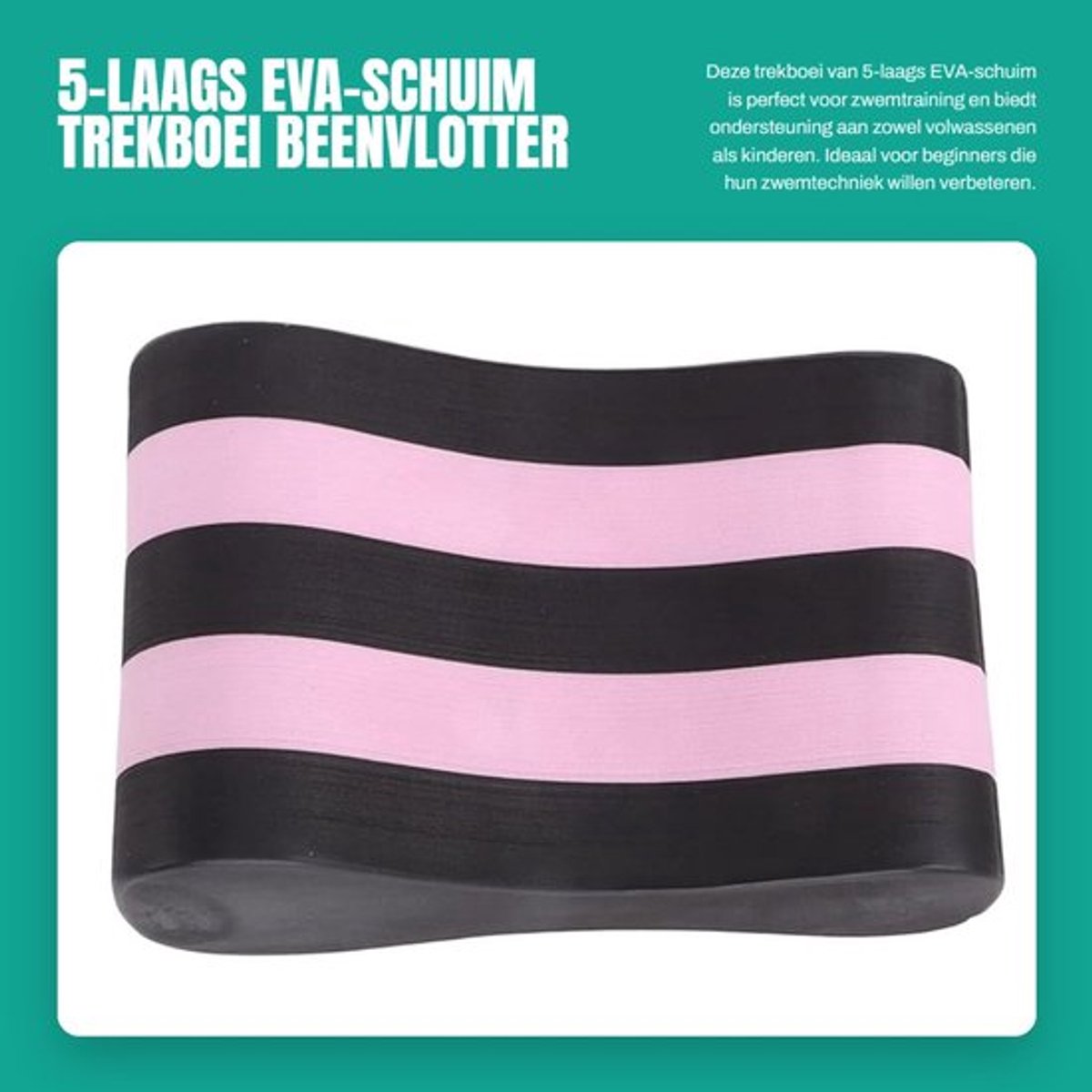 Trekboei 5-laags EVA - Zwemcorrectietrainingsbeenbord - Kickboard - Drijver - Lichtgewicht - 24 x 15 x 11 cm - Beendrijver