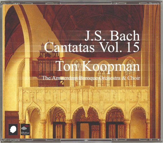 CDhoes J.S. Bach Cantatas Vol. 15 met Ton Koopman en The Amsterdam Baroque Orchestra & Choir. Architecturaal interieur.