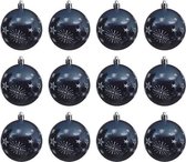 Kerstballen Met Ster (8cm) Box 12 Stuks Night Blue
