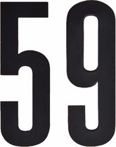 Cijfer sticker 59 zwart 10 cm - klikocijfers / losse plakcijfers
