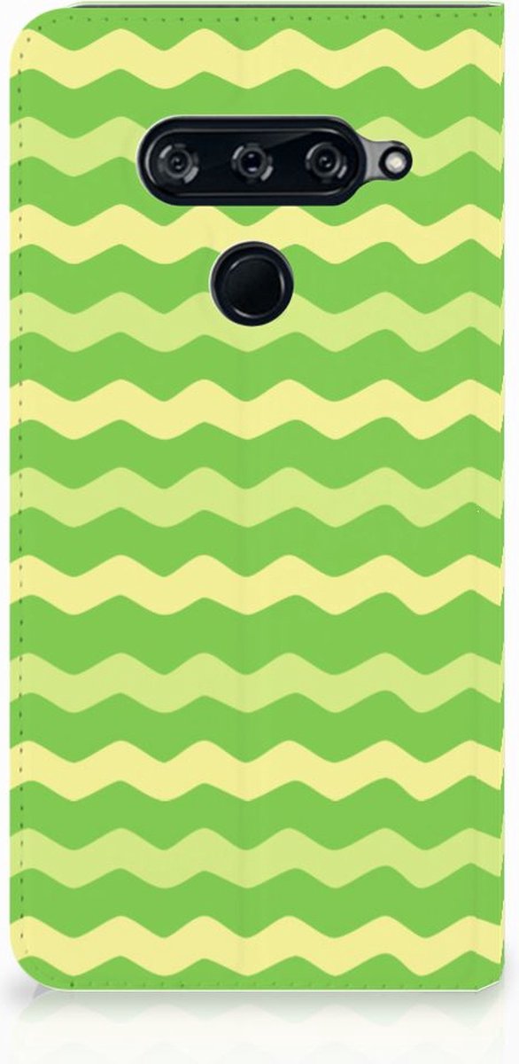 LG V40 Thinq Hoesje met Magneet Waves Green