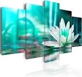 Schilderij - Turquoise Lotus, 5luik