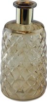 Decoratie vaas - Brons met gouden rand - glas - 24x12cm