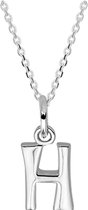 Robimex Collection  Ketting  Letter H  45 cm - Zilver