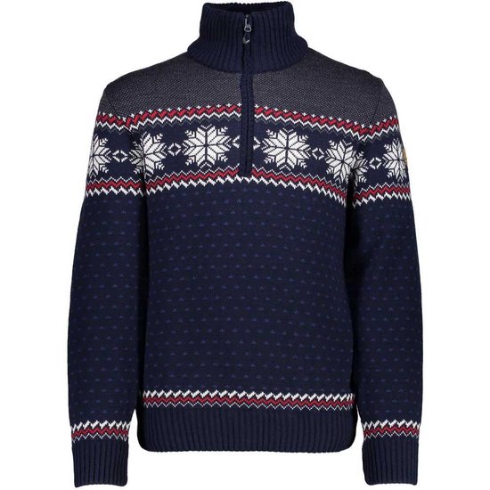 CMP Knitted Pullover trui - Noorse trui - Heren - Anarak model -  Donkerblauw/Rood/Wit... | bol
