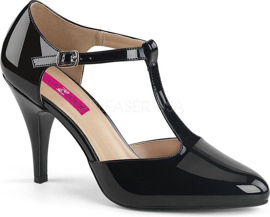 Dream-425 lak flapper pump met T-bandje en puntige neus zwart - Vintage  20's - (EU | bol.com
