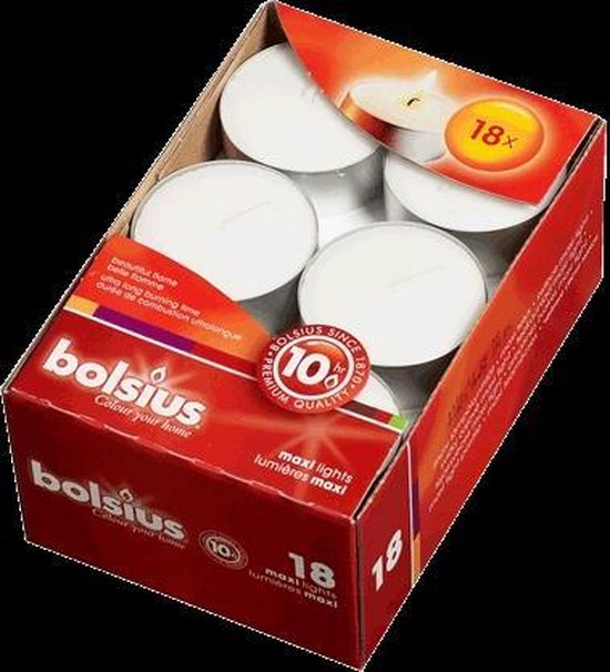 Bolsius Tealight Maxi 10 Hours 18 Pcs | bol.com