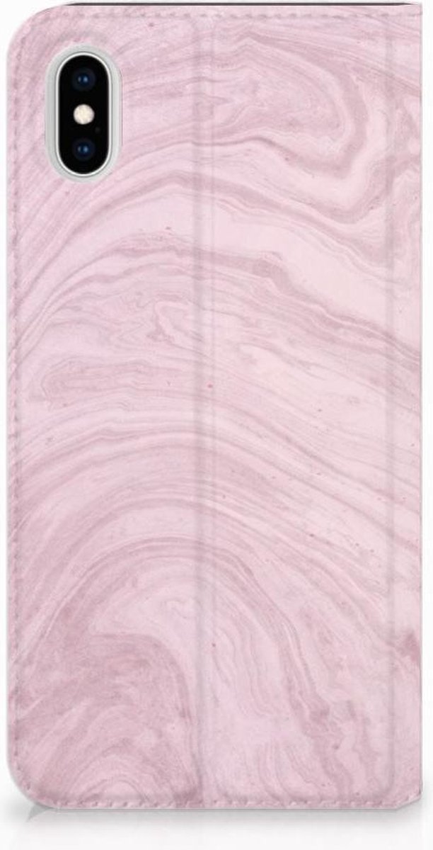 Apple iPhone Xs Max Standcase Marble Pink - Origineel Cadeau Vriendin