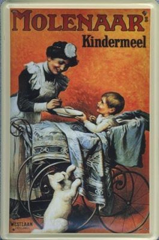 Molenaar's Kindermeel reclame Molenaar - Metalen reclamebord - Wandbord - 10x15 cm